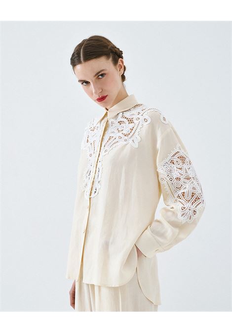 Camicetta con dettagli in pizzo ACCESS fashion | 63-2087-850VANILLA